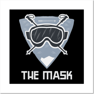 The Mask, skiing t-shirts, goggles, mountain t-shirt, mountain sports, winter sports, snowboarding stickers Posters and Art